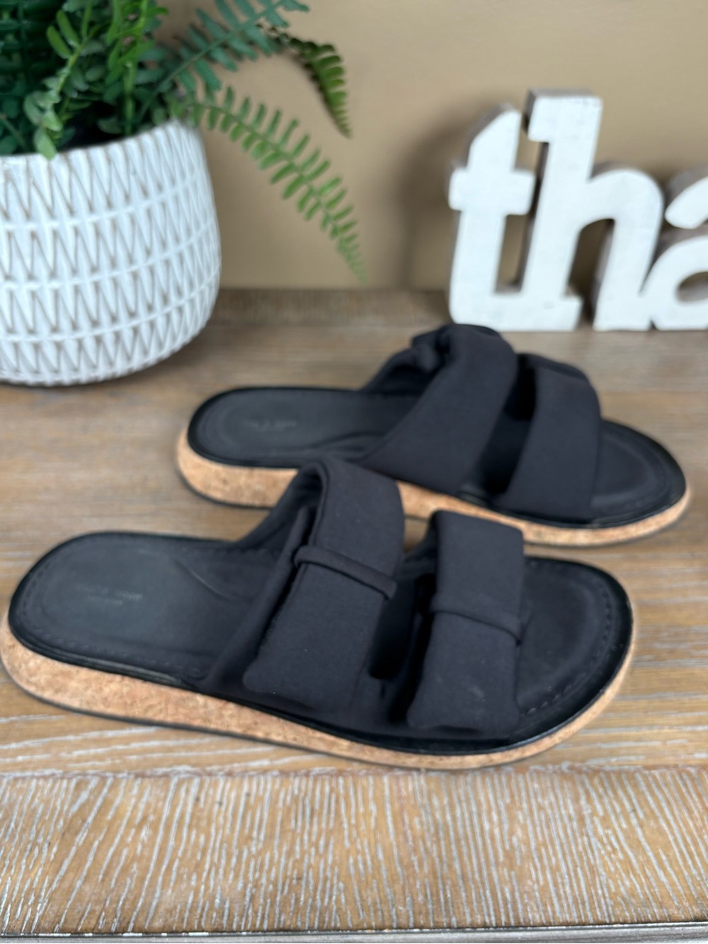 Rag & Bones Black Parque Slide Sandals with Cushioned Straps Earthy Crunchy 7.5 - Picture 10 of 13